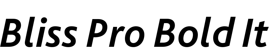 Bliss Pro Bold Italic Font Download Free